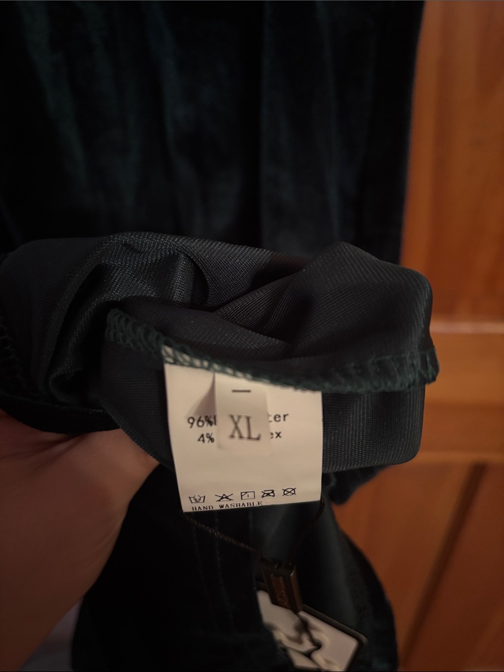 Off Shoulder Dark Green Velvet Bodycon Dress - Picture 3 of 5